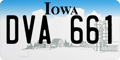 IA license plate DVA661