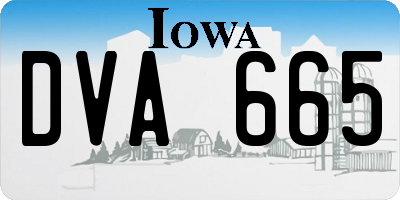 IA license plate DVA665