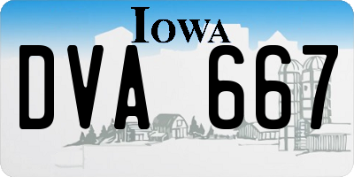 IA license plate DVA667