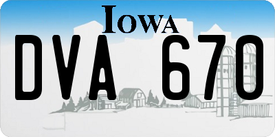 IA license plate DVA670