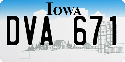 IA license plate DVA671