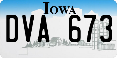 IA license plate DVA673