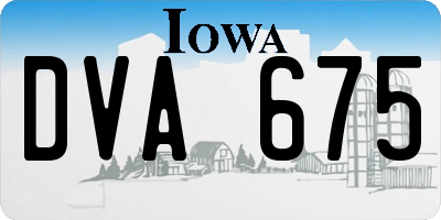 IA license plate DVA675