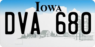 IA license plate DVA680