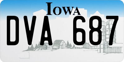 IA license plate DVA687