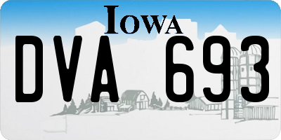 IA license plate DVA693