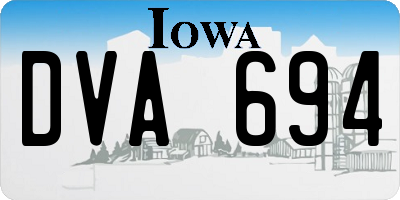 IA license plate DVA694