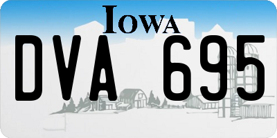 IA license plate DVA695