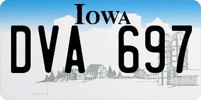 IA license plate DVA697