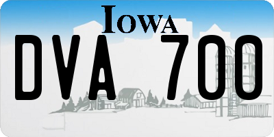 IA license plate DVA700