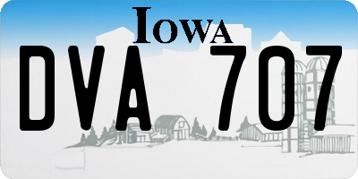 IA license plate DVA707