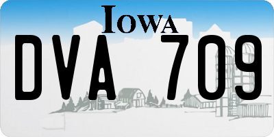 IA license plate DVA709