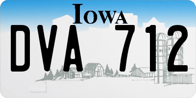 IA license plate DVA712