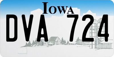 IA license plate DVA724