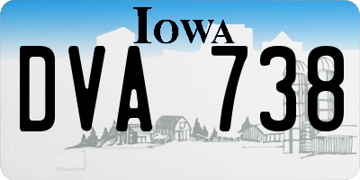 IA license plate DVA738