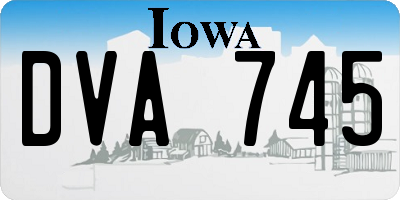 IA license plate DVA745