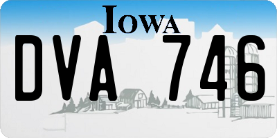 IA license plate DVA746