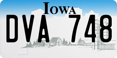 IA license plate DVA748