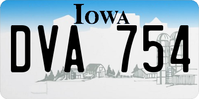IA license plate DVA754