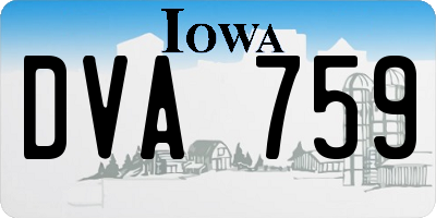 IA license plate DVA759