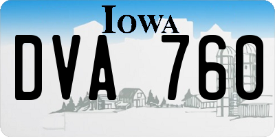 IA license plate DVA760