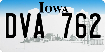 IA license plate DVA762