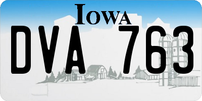 IA license plate DVA763