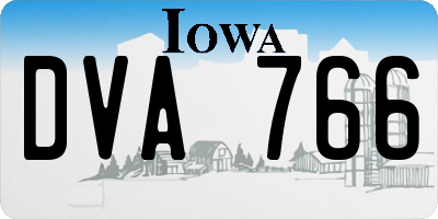 IA license plate DVA766