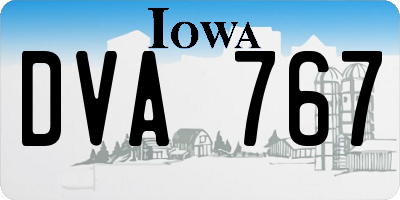 IA license plate DVA767