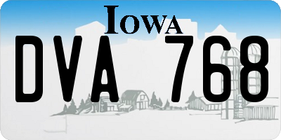 IA license plate DVA768