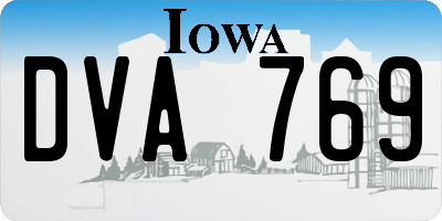 IA license plate DVA769
