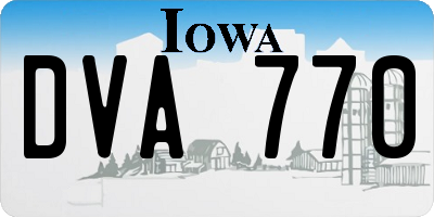 IA license plate DVA770