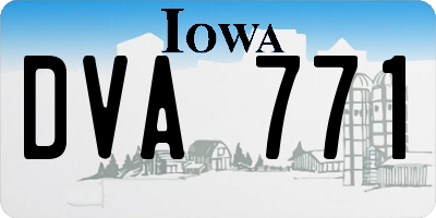 IA license plate DVA771