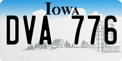 IA license plate DVA776