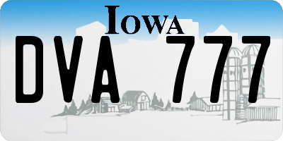 IA license plate DVA777