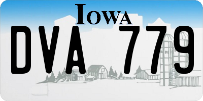 IA license plate DVA779