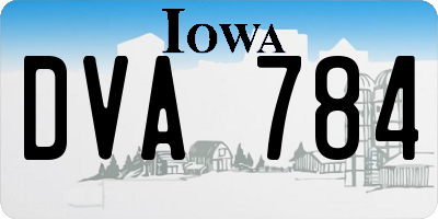IA license plate DVA784