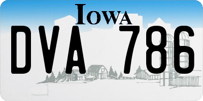 IA license plate DVA786