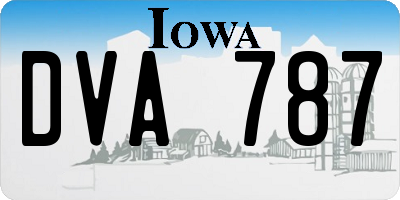 IA license plate DVA787