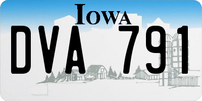 IA license plate DVA791