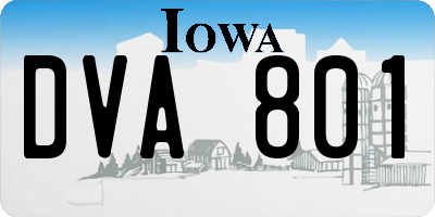IA license plate DVA801