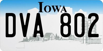 IA license plate DVA802