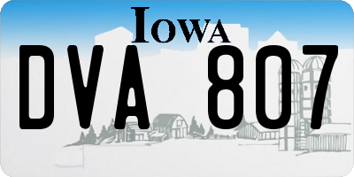 IA license plate DVA807