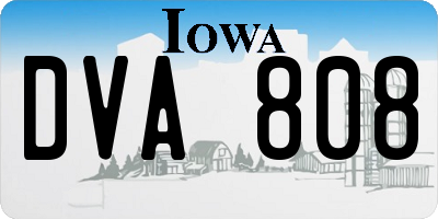 IA license plate DVA808