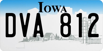 IA license plate DVA812