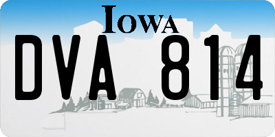 IA license plate DVA814