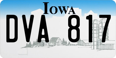 IA license plate DVA817