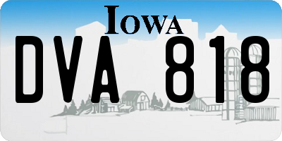 IA license plate DVA818