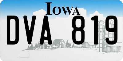 IA license plate DVA819