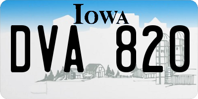 IA license plate DVA820